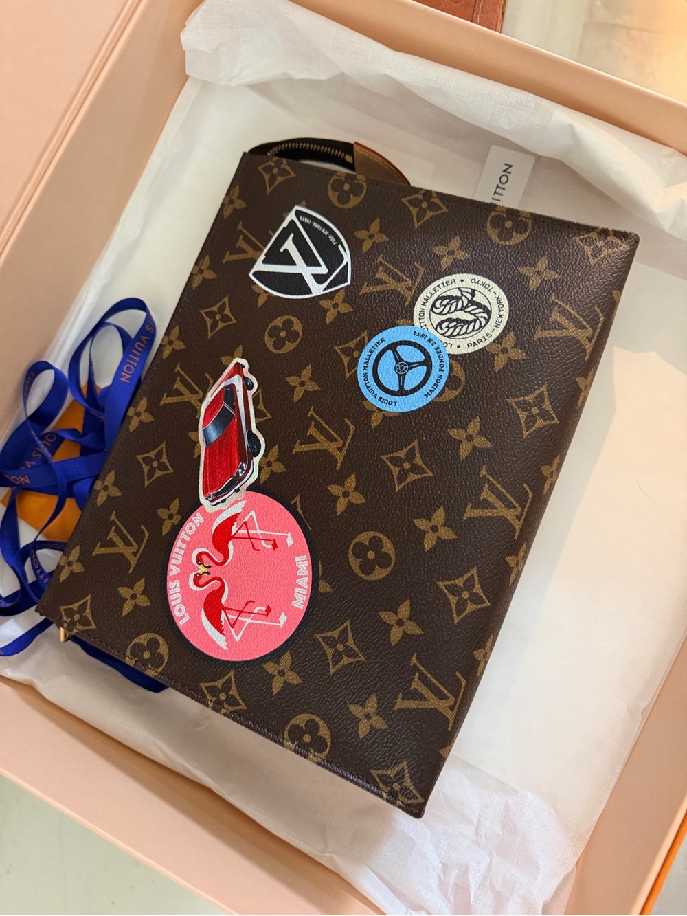 Louis Vuitton Brown Monogram Sticker-Decorated 26 Pouch